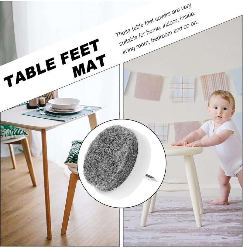 White Nylon Furniture Leg Pads 24mm Anti Slip Floor Protectors 10pcs - Image 3